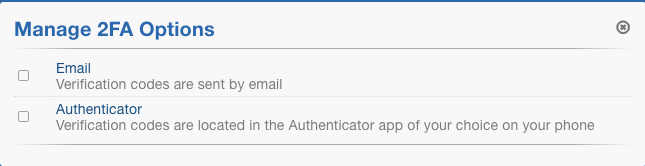 2FA Options