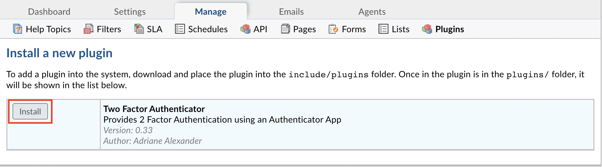 Install Plugin