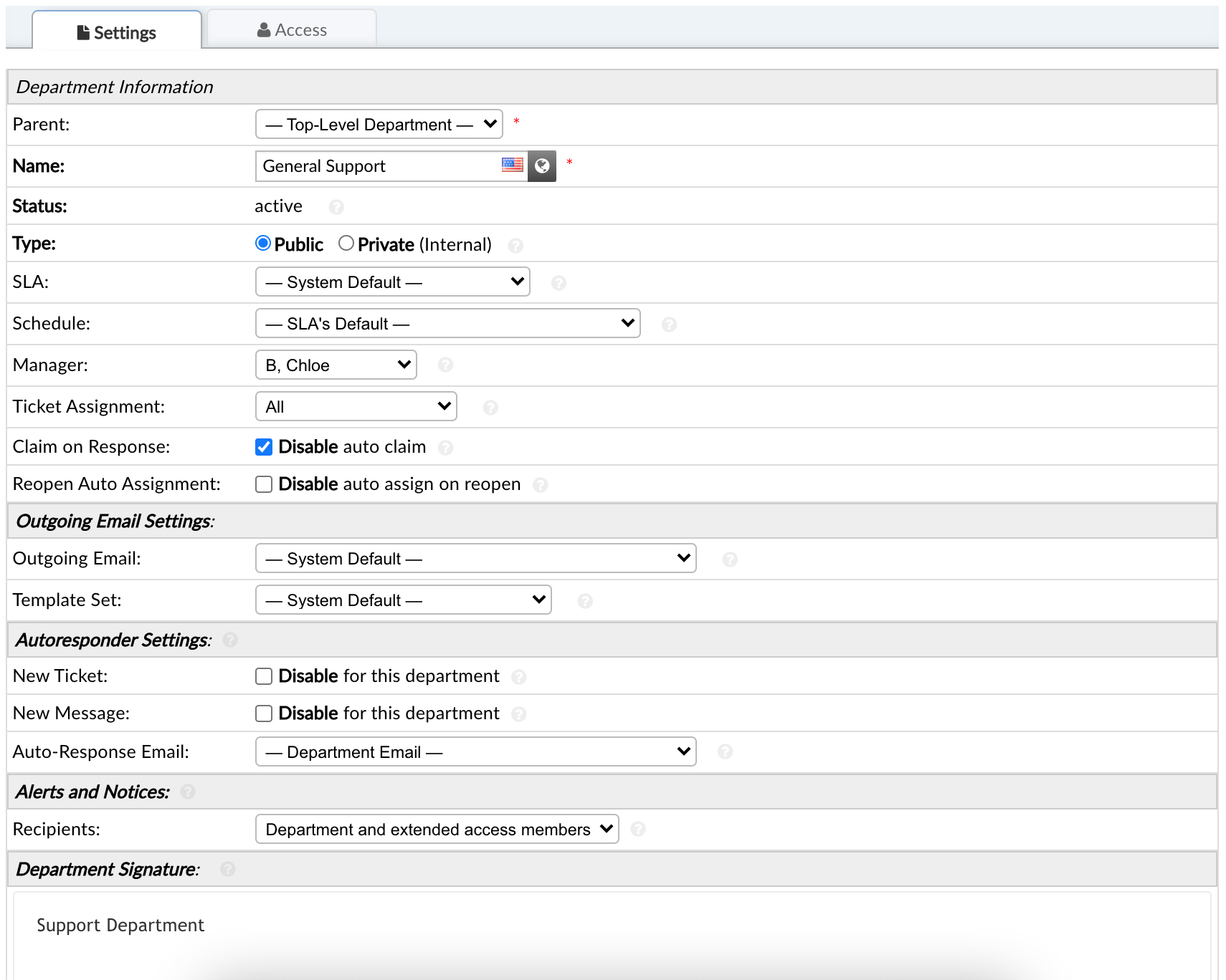 Configuring Departments 2