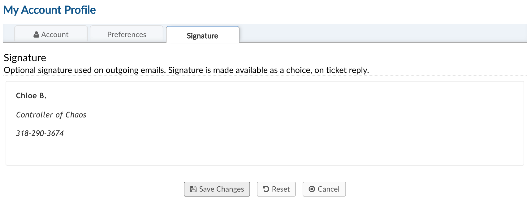 Configuring Profile Signature