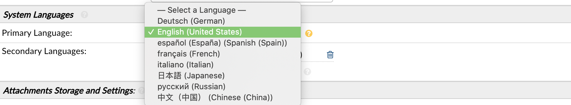 Selecting Primary System Language