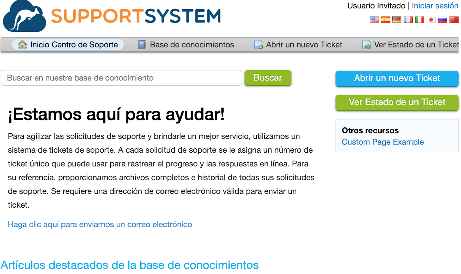 Translated view of Client Portal