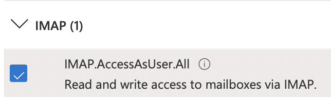 IMAP.AccessAsUser.All permission