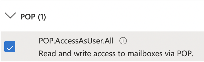 POP.AccessAsUser.All permission