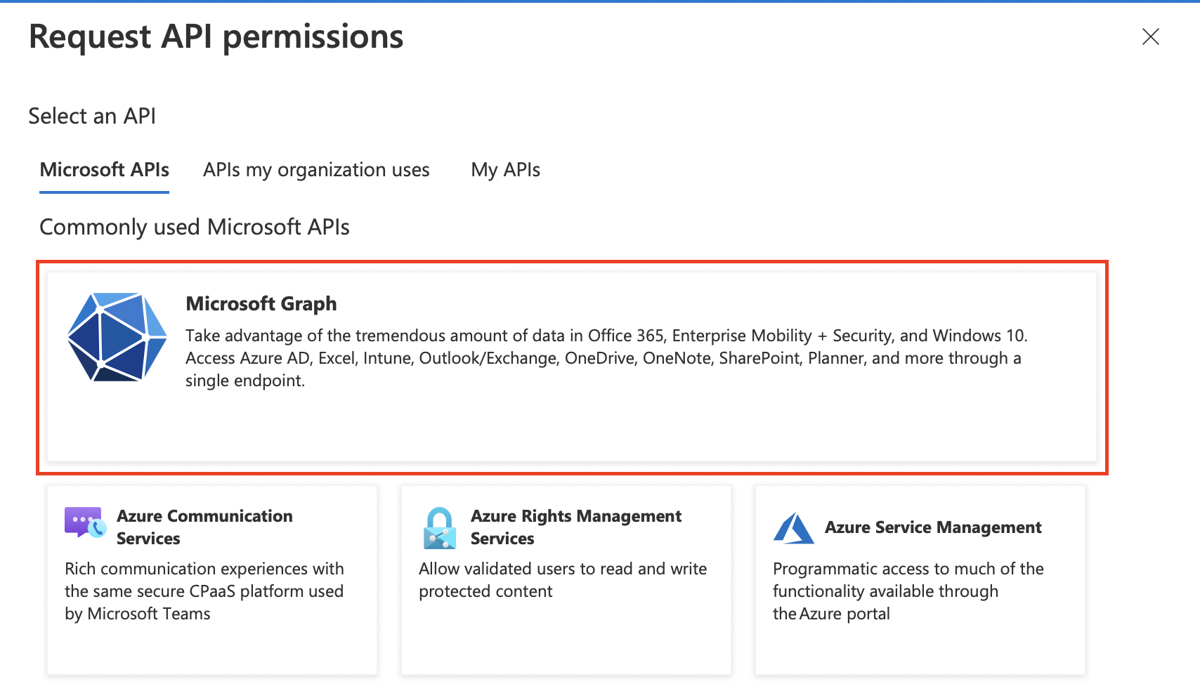 Request API permissions