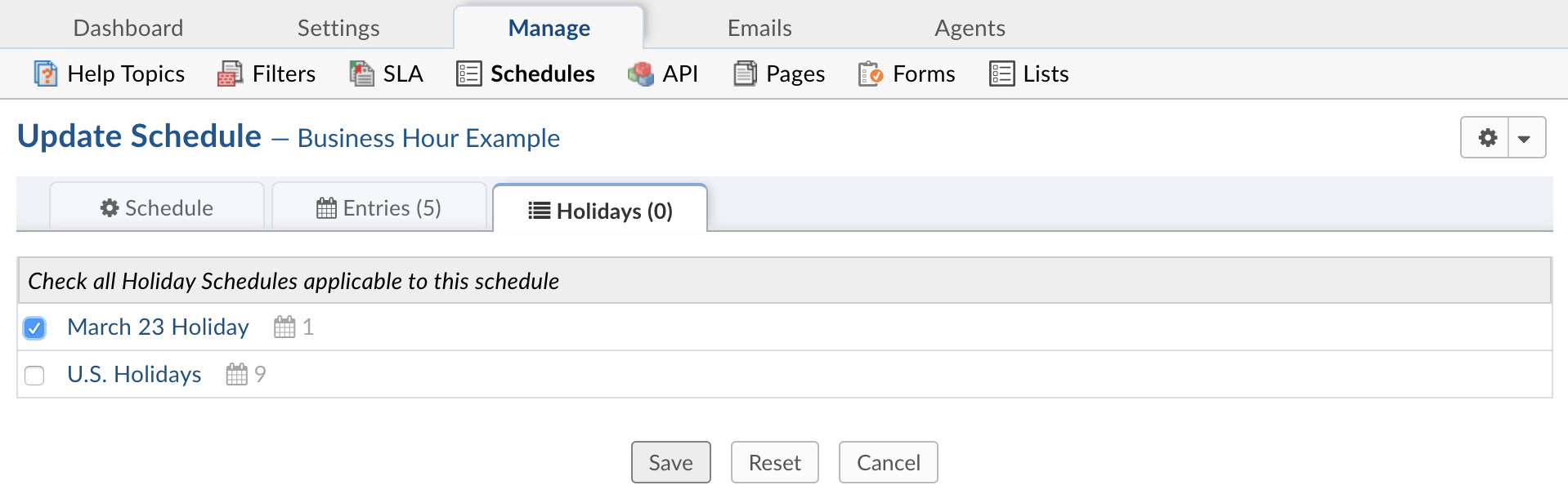 Add Holiday to Schedule 2